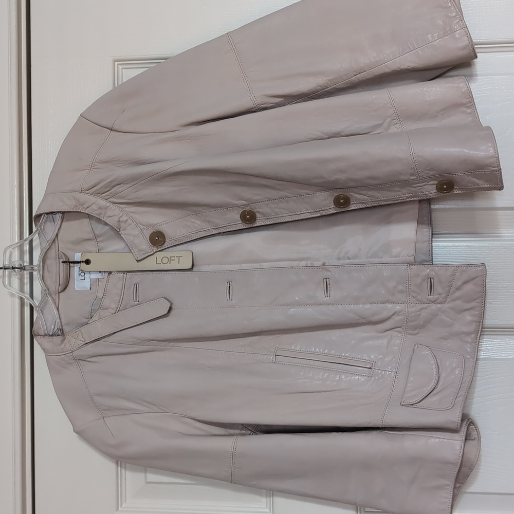LOFT Leather Jacket Beige